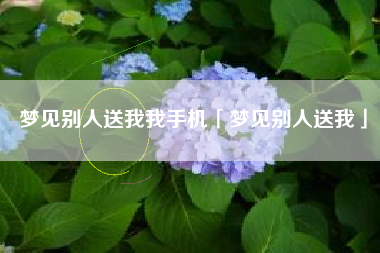 梦见别人送我我手机「梦见别人送我」